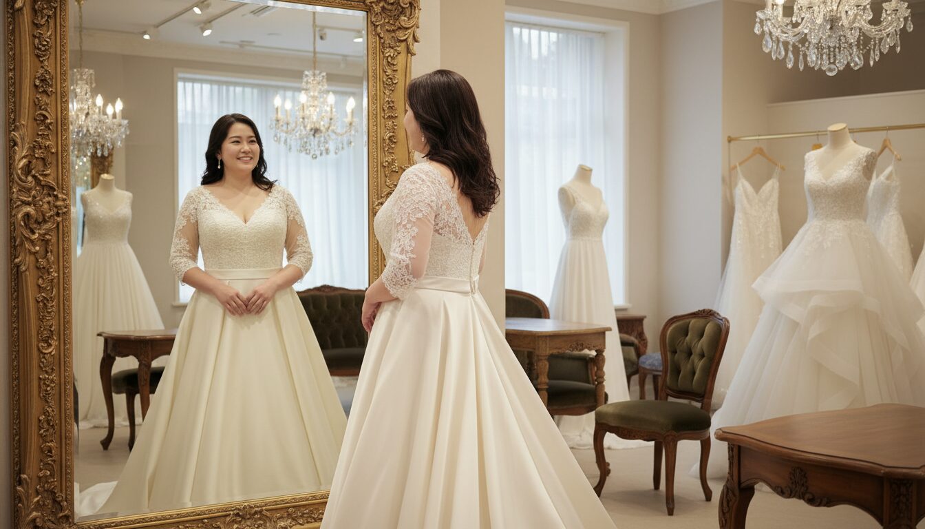 ぽっちゃり花嫁向けのドレス選び。追加料金なしで細見えするデザイン - 2