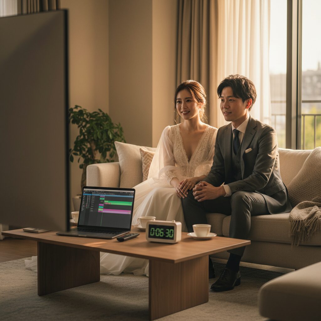 新郎新婦のプロフィールムービーが長すぎる？ゲストが飽きない適切な長さ アイキャッチ