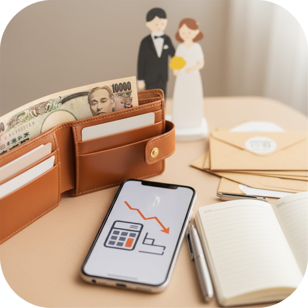 結婚式でもらったご祝儀が予想より少なかった時の対処法と家計の見直し アイキャッチ