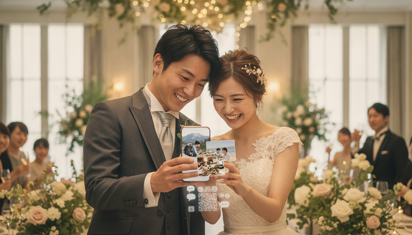 結婚式写真共有 qrコード line - 1